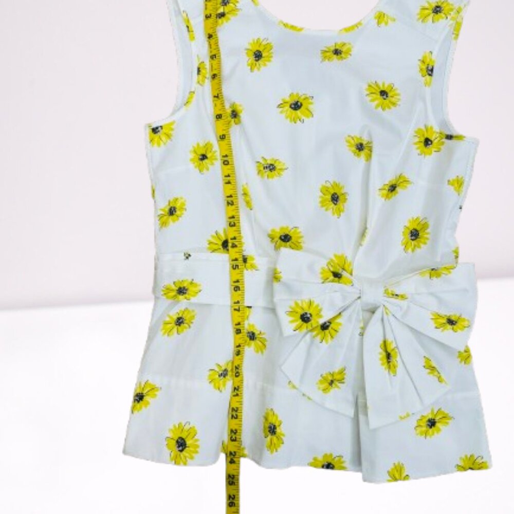 Kate Spade Daisy Dot Bow Peplum Top Old Money Size 4 WORN ONCE - Picture 10 of 11